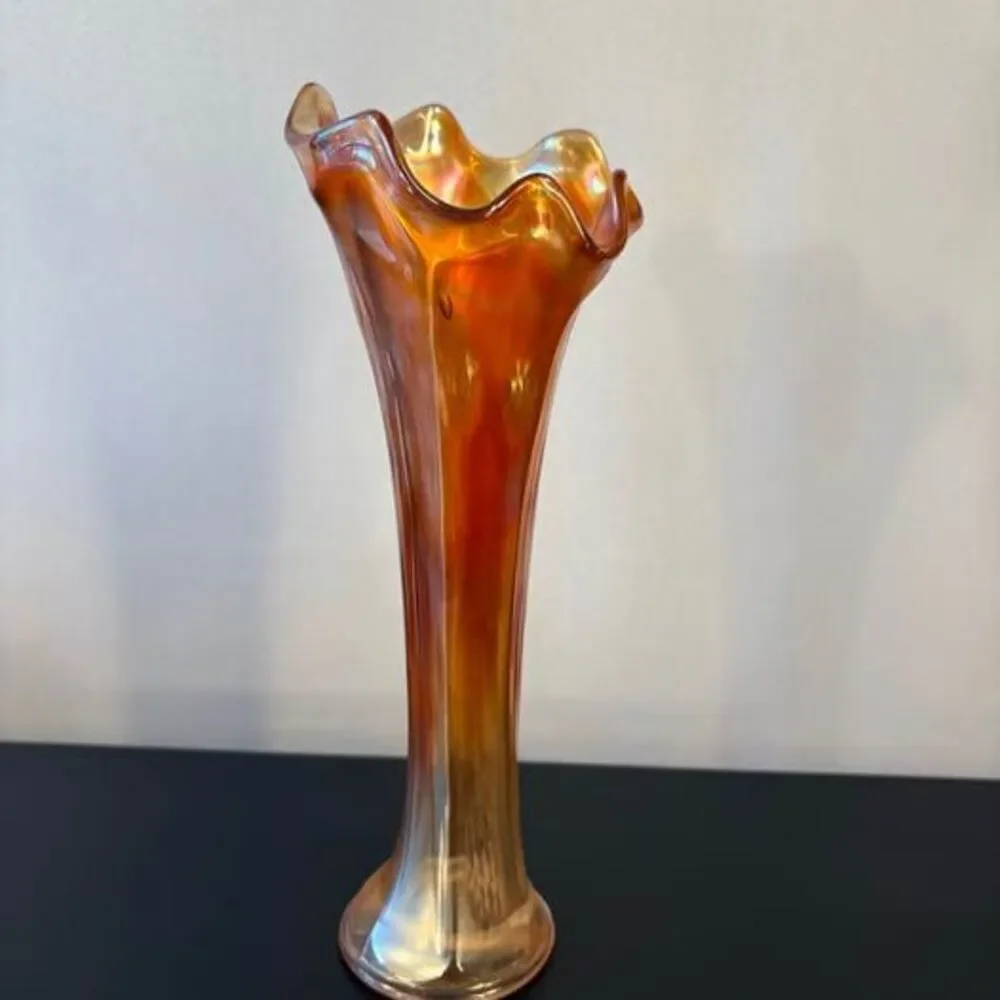 Antique Imperial Marigold Carnival Glass Vase